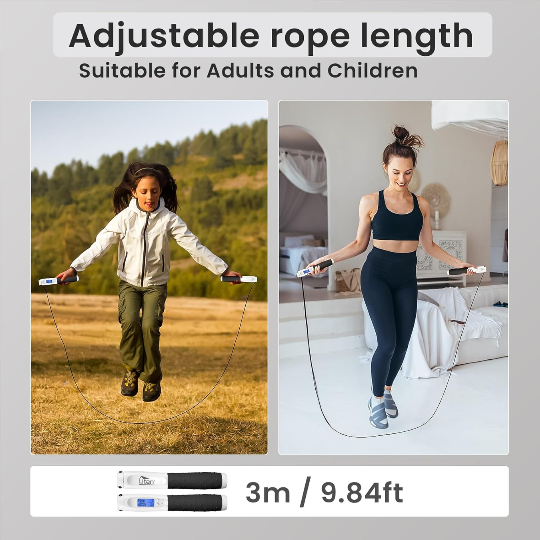 Uten Cordless Digital Skipping Rope with Counter & Weighted Handles