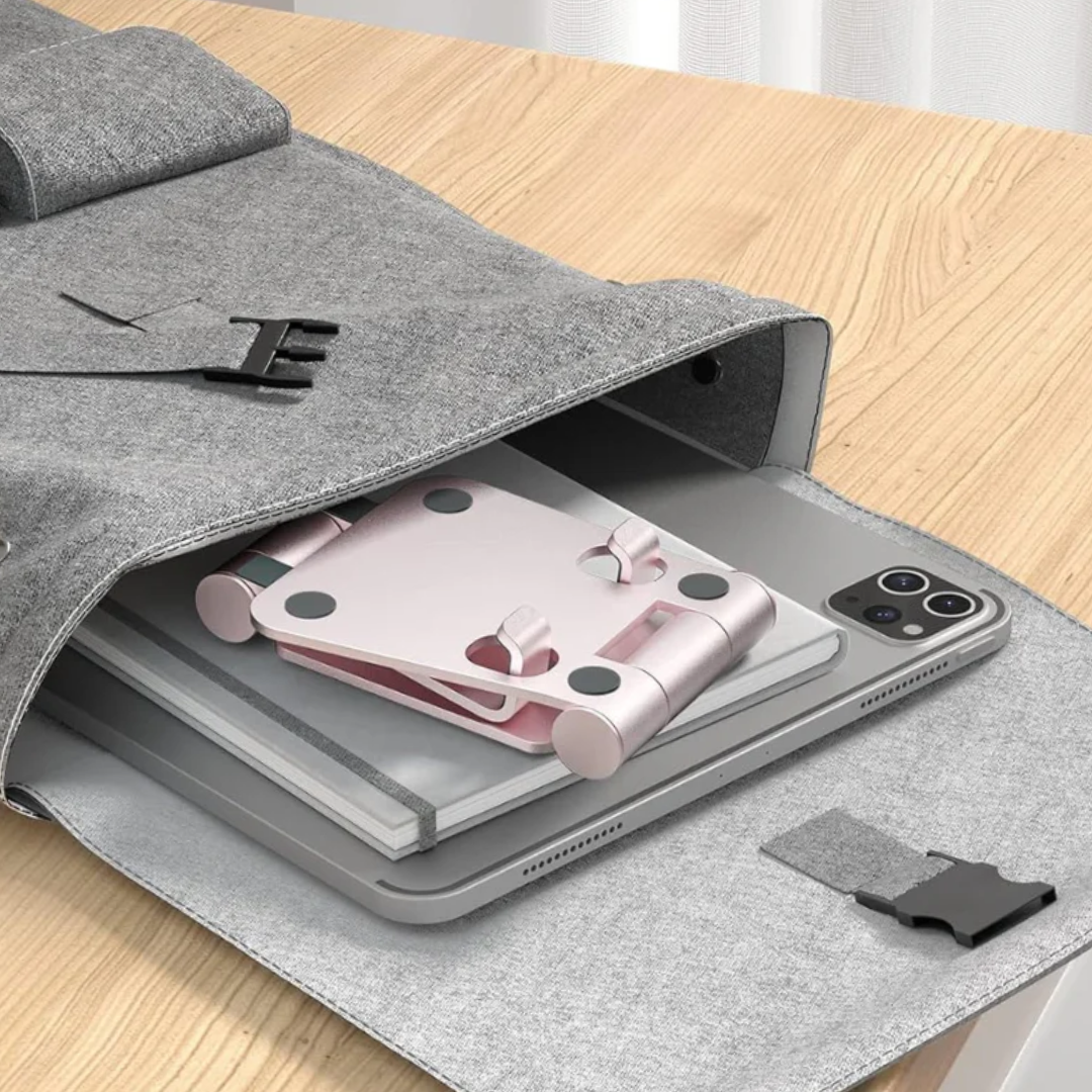 Adjustable Phone Stand for Desk, Foldable Multi-Angle Desktop Holder for Smartphones & Tablets