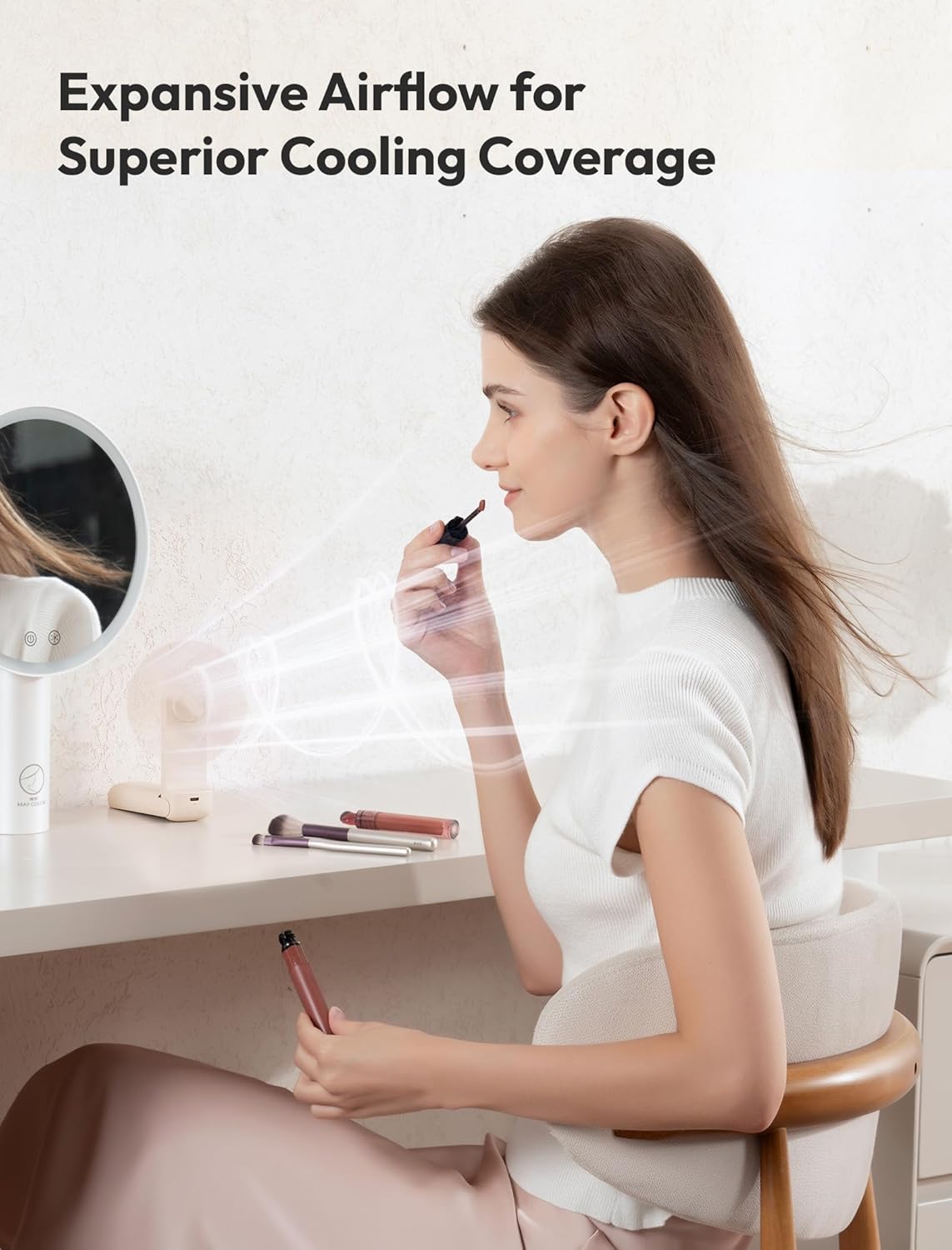 Aecooly Slim Handheld Fan,Thin Portable Fan, USB Rechargeable Mini Personal [24H Max Cooling Time],Battery Powered Small Foldable Pocket for Travel,