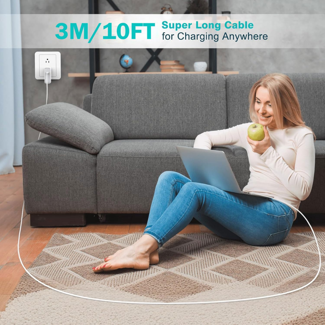 3m iPhone Charger Cable [2-Pack] 20W USB-C to USB-C Fast Charging Long Cable for iPhone 17/16/15 Series, iPad Pro & Google Pixel Devices