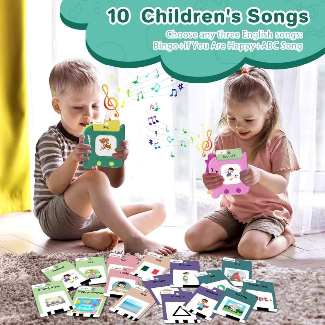 420 Words Talking Flash Cards for Toddlers (3–6) – Montessori Learning & Speech Therapy Toy (210 Cards, Green)