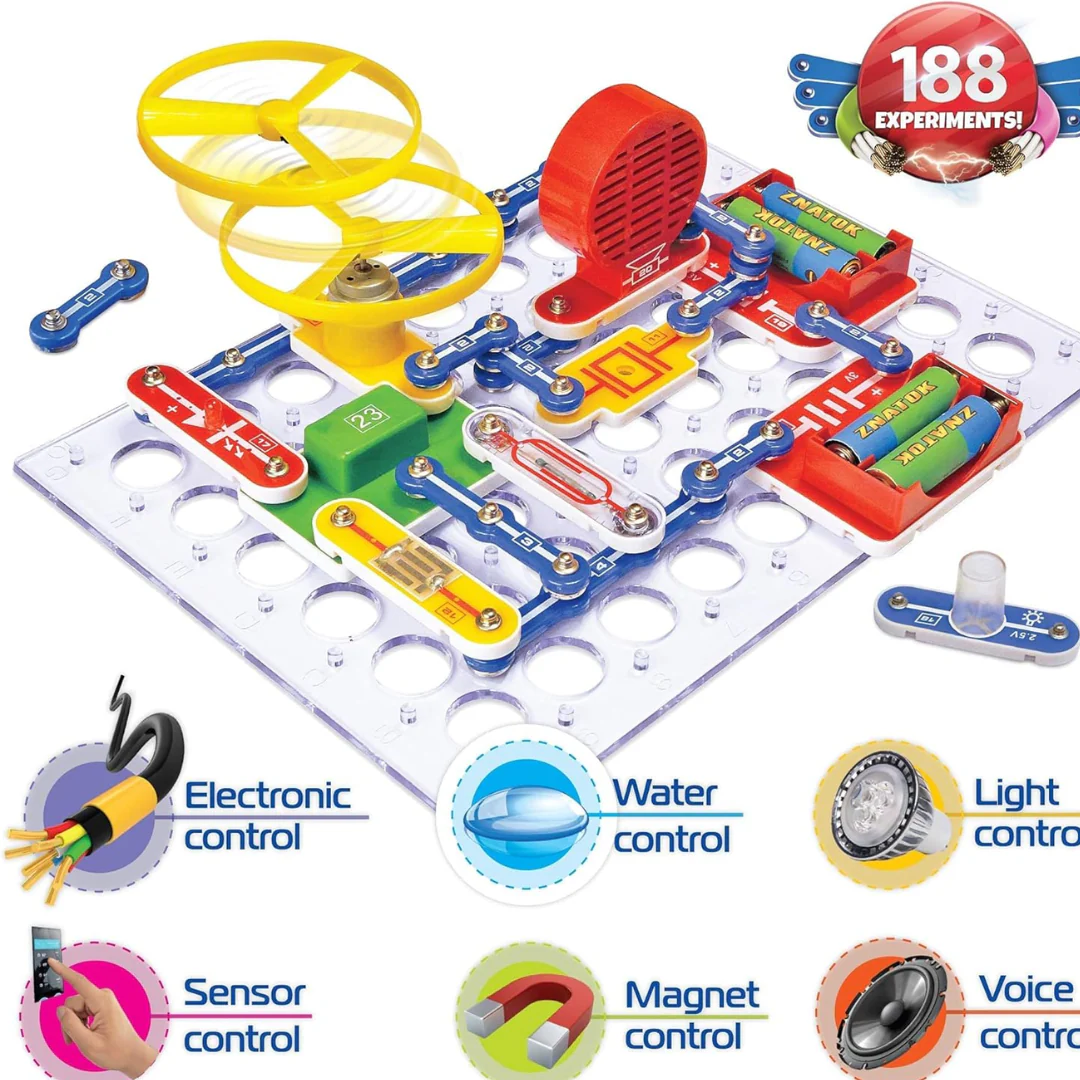 Science Kidz Electronics Kit 188 – STEM Electric Circuits Set for Kids (Ages 5–10)