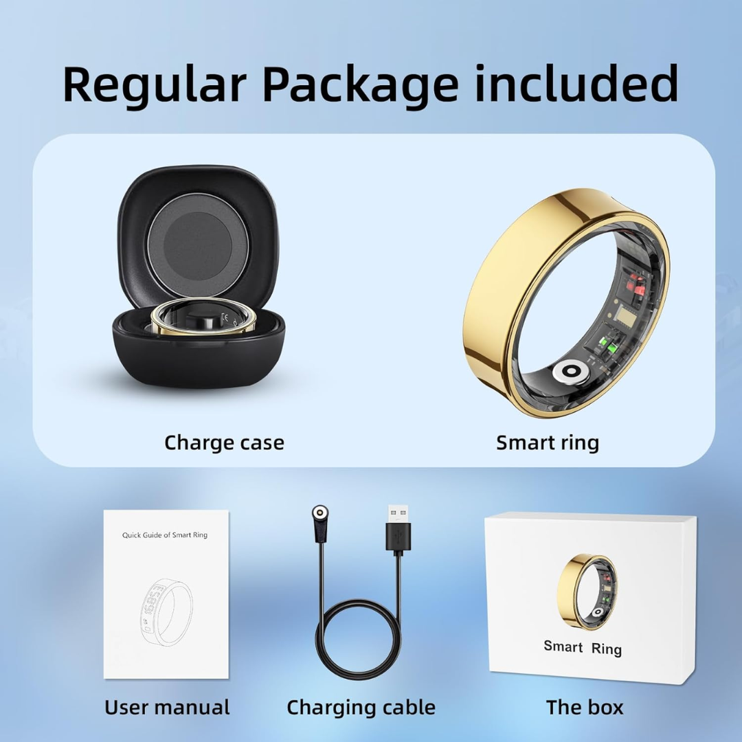 Smart Health Tracking Ring – Sleep, Heart Rate & Blood Oxygen Monitor for iOS & Android