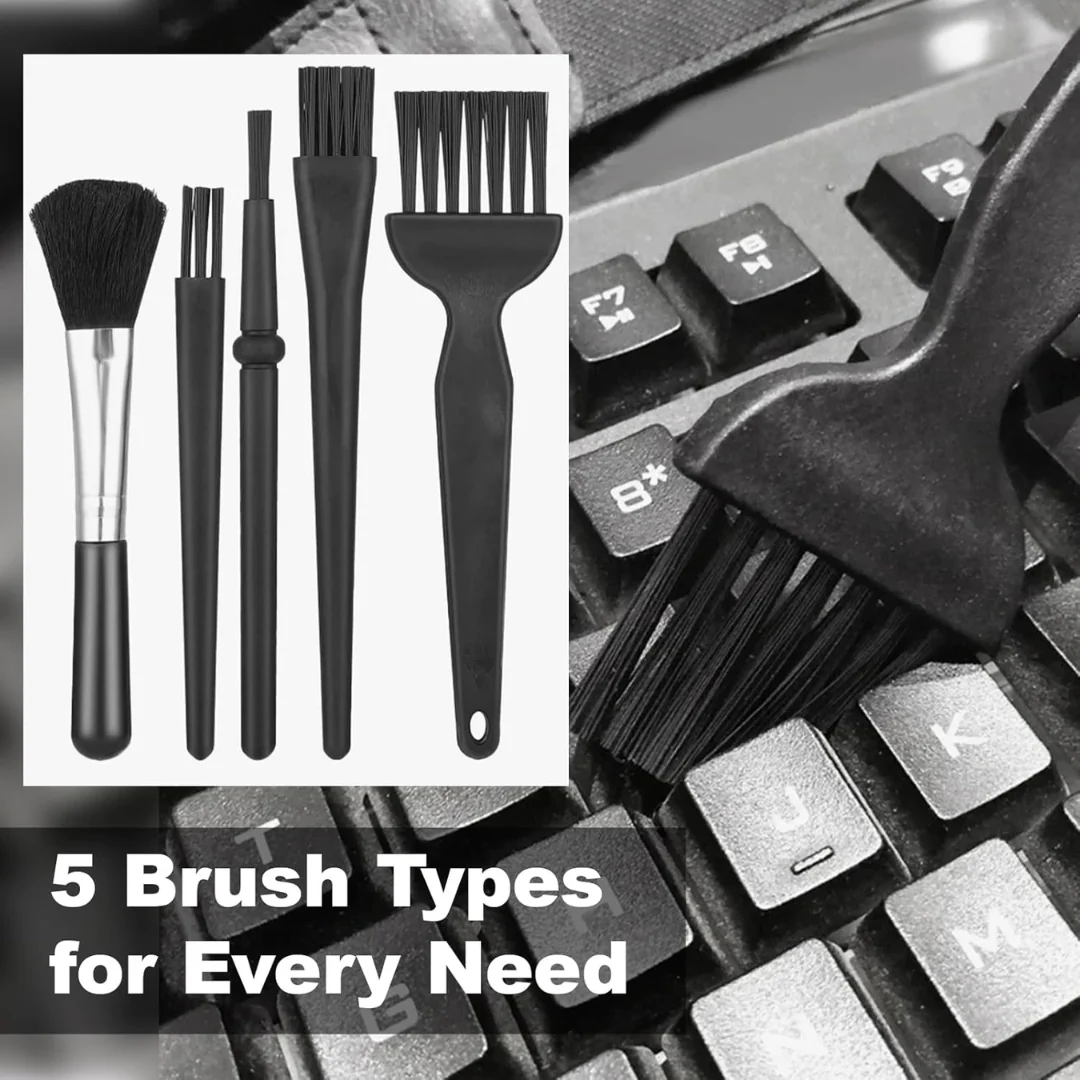 5PCS Keyboard Cleaning Kit | Anti-Static Brush Set for Keyboard, Camera & Electronics
