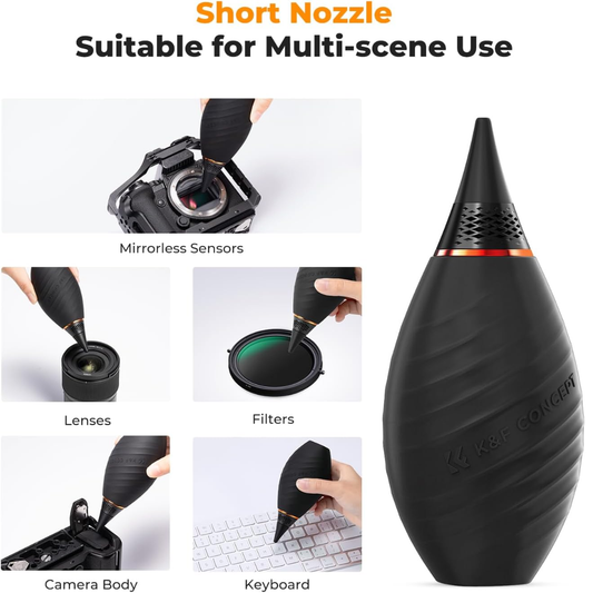 K&F Concept Powerful Rocket Air Blower Dust Cleaner for DSLR Cameras, Camera Lenses, Sensors, Keyboards, Laptops & Electronic Devices – Short Nozzle Air Duster