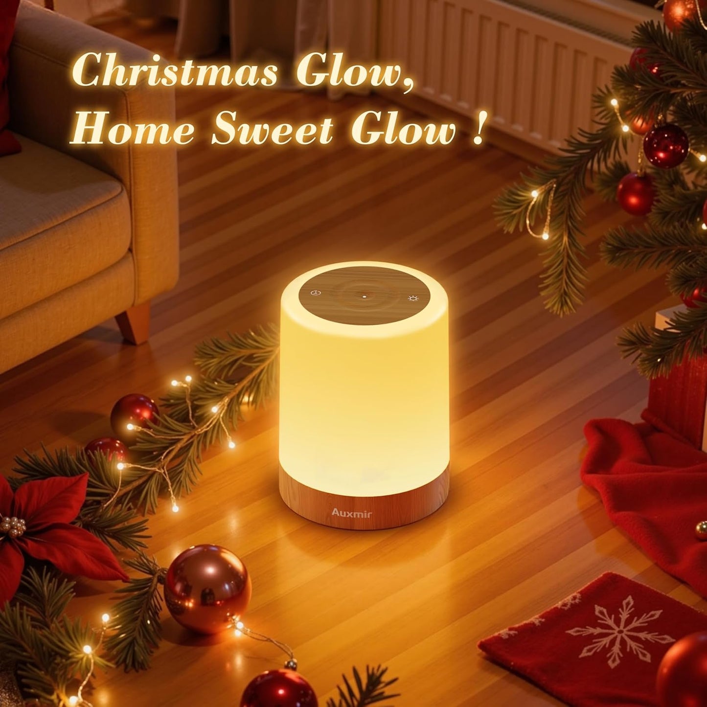 Auxmir Night Light, 3000mAh Rechargeable Baby Table Lamp, Smart Dimmable Touch Control LED Bedside Lamp with RGB Color Changing & 5 Modes, Portable Night Light for Kids, Bedroom, Living Room, Camping [Energy Class F]