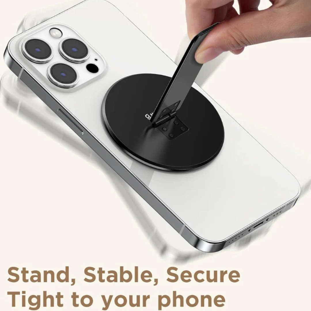 Magnetic Phone Stand, Phone Holder with Kickstand, 3 in 1 Metal Holder for Hand,Compatible with iPhone 12/13/14/15/16 Series,Black