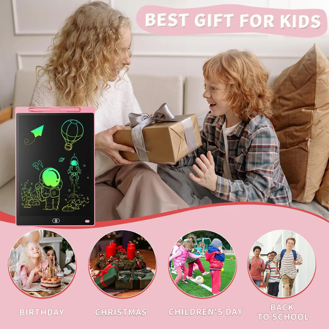 2 Pack LCD Writing Tablet 8.5 Inch – Portable Erasable Drawing & Writing Board for Kids Boys & Girls (Blue & Pink)