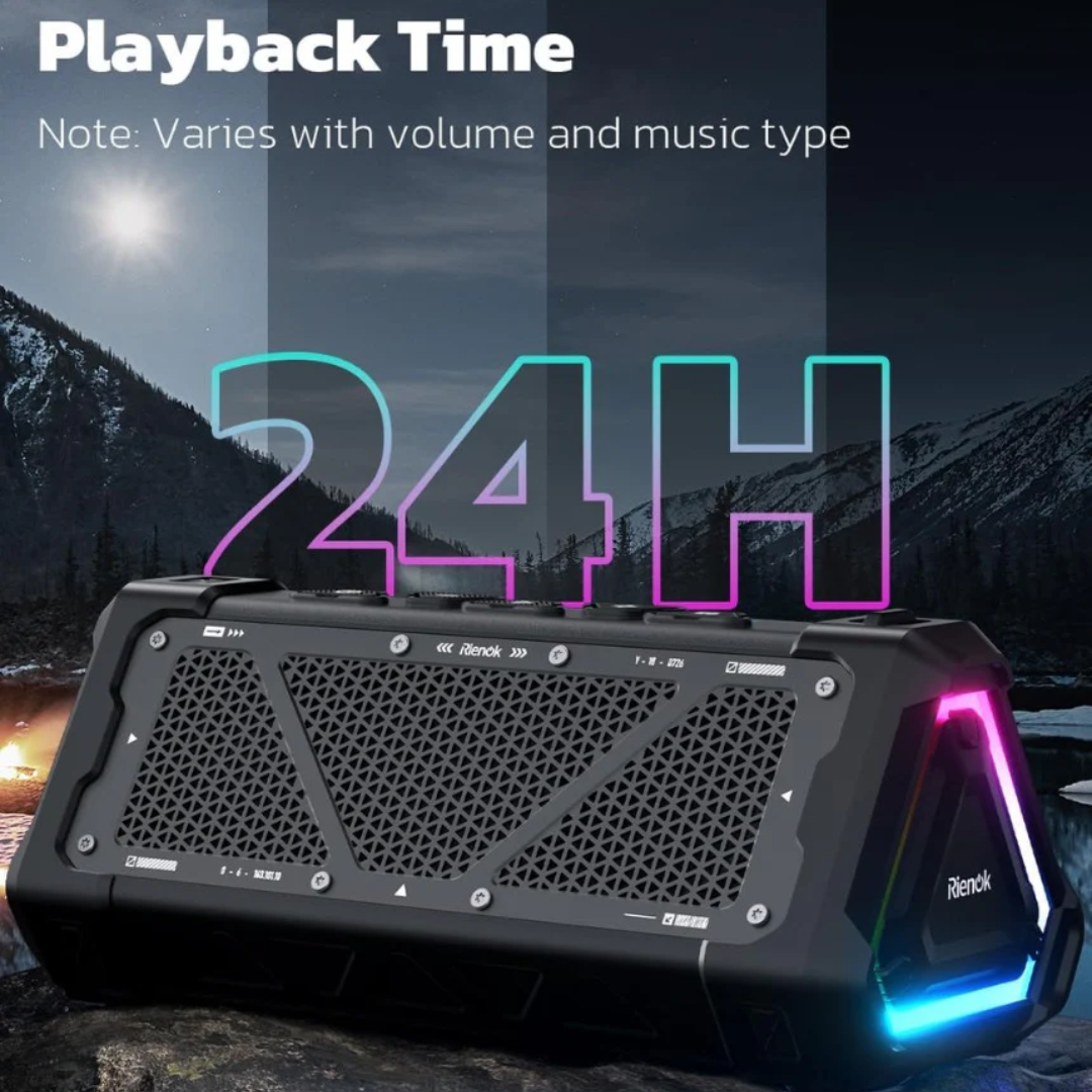 RIENOK S11 Bluetooth Speaker 30W Wireless Portable IPX7 Waterproof Speaker with 3 EQ Modes USB Audio Mode 24H Playtime Bluetooth 5.3 TF Card Up to 32G Speakers for Home Garden Party Camping Travel