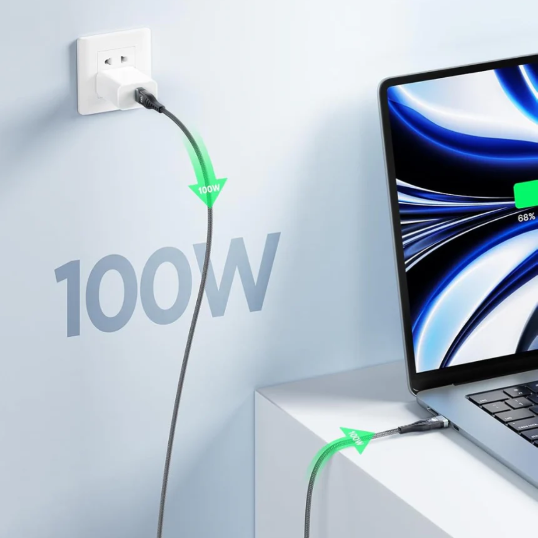 USB-C to USB-C Fast Charging Cable 2 Pack High-Speed Data Sync Cord for Phones, Tablets and Laptops Durable Nylon Braided Design