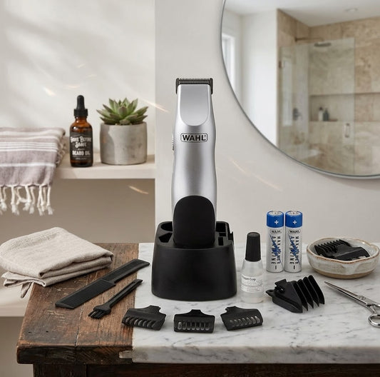 Wahl Groomsman Battery Beard & Hair Trimmer for Men – Cordless Stubble Grooming Kit