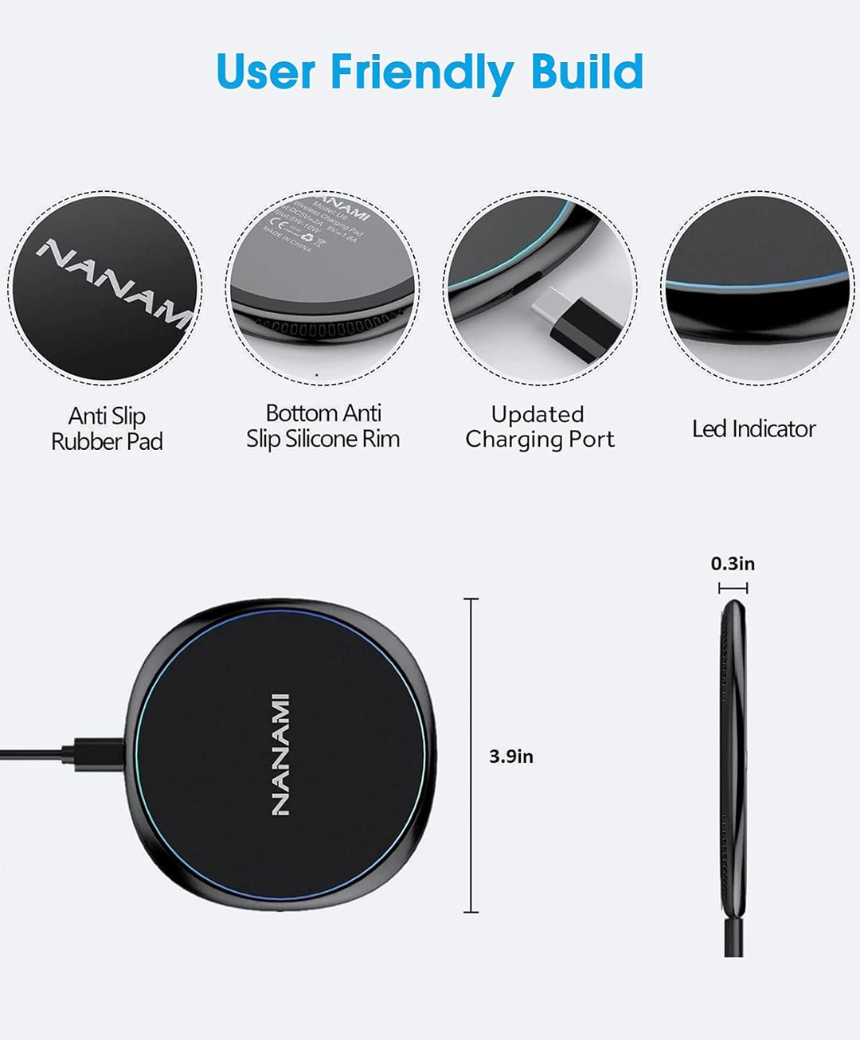 Wireless Charger for iPhone and Samsung
