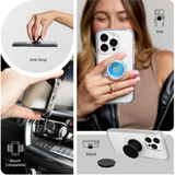 Phone Grip with Expanding Kickstand Collapsible Finger Holder and Adjustable Stand for Secure Grip and Hands-Free Viewing