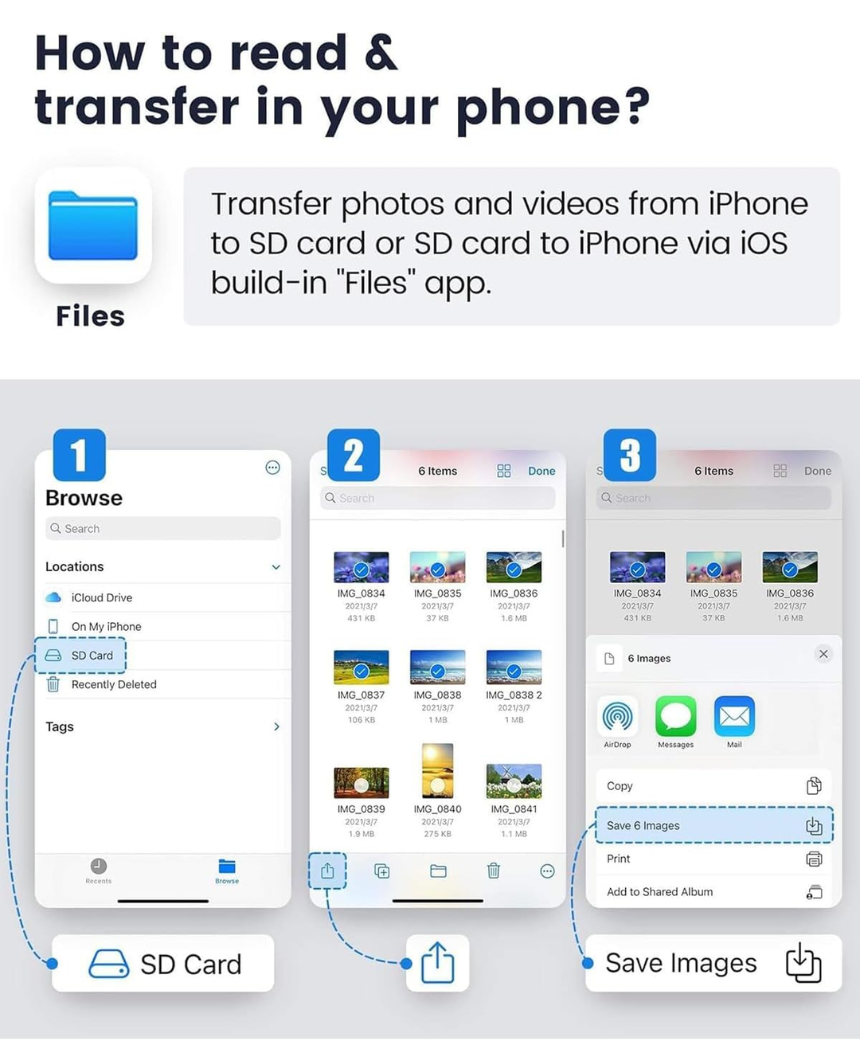 SD Card Reader for iPhone iPad