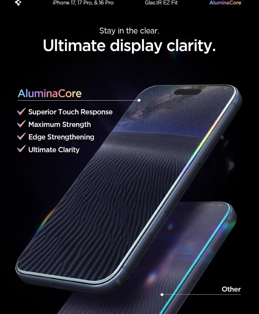 Spigen Glas.tR EZ Fit Screen Protector for iPhone 17 / 17 Pro