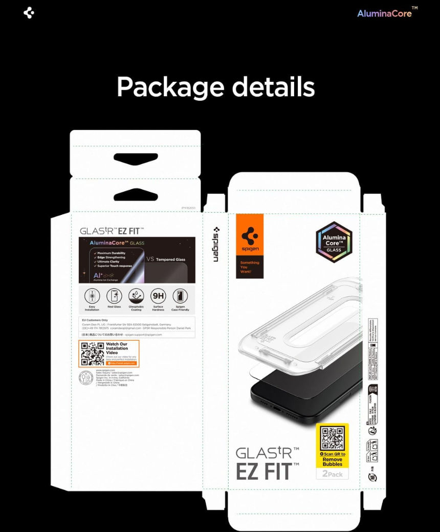 Spigen Glas.tR EZ Fit Screen Protector for iPhone 17 / 17 Pro