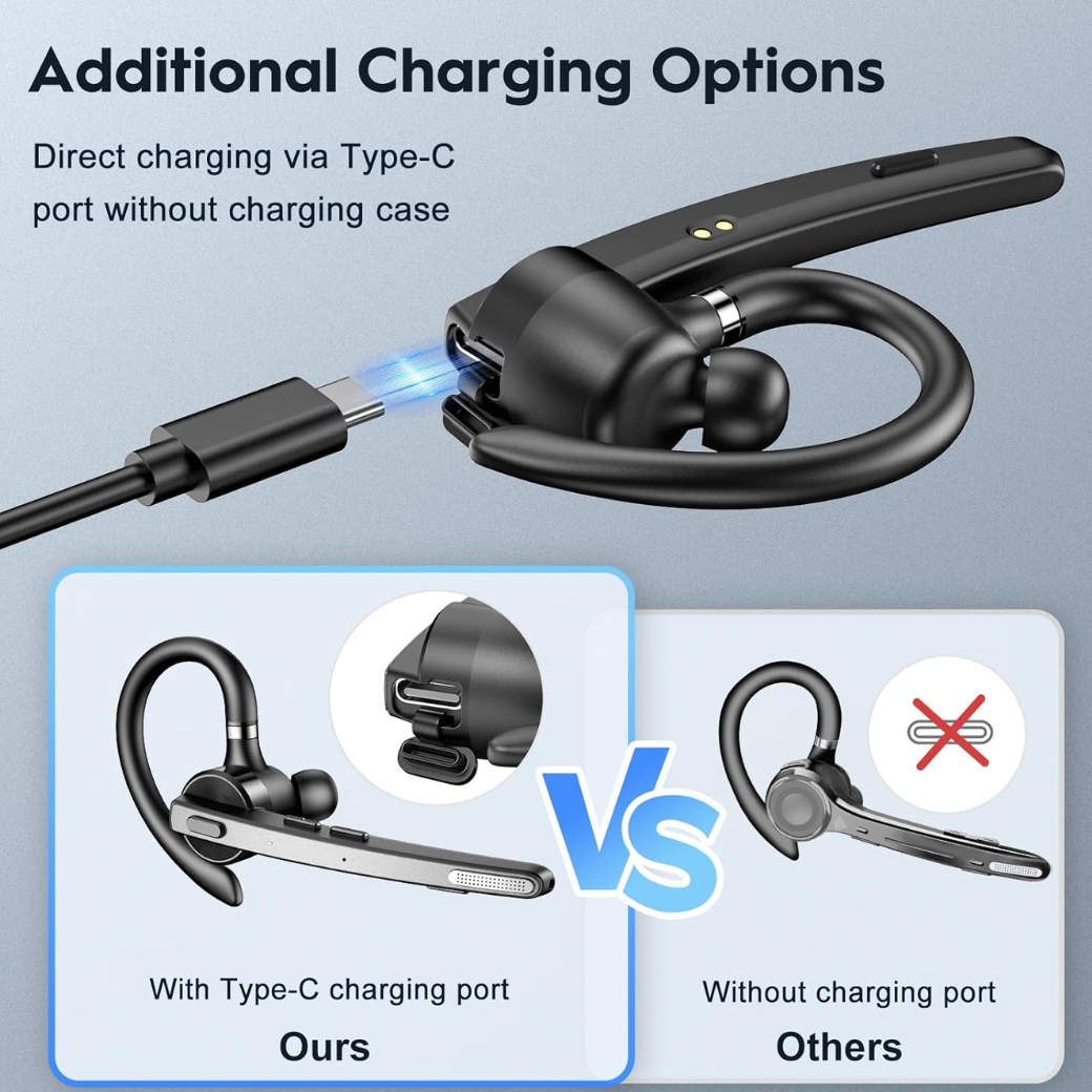 Bluetooth Headsets Dual Mic V5.1 Bluetooth Earpiece