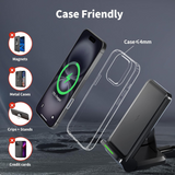 Wireless Charger Stand, Fast Charging Dock with Adjustable Viewing Angle for Smartphones and Compatible Devices