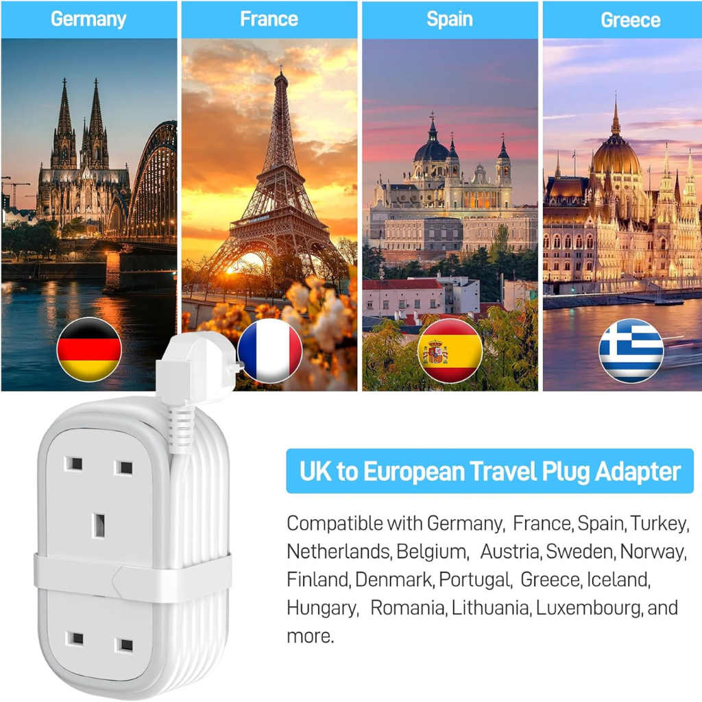UK to European Plug Adapter