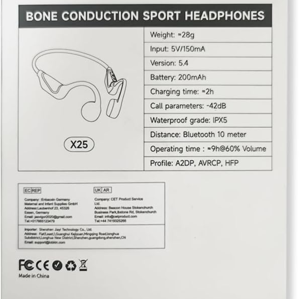 Bone Conduction Headphones Bluetooth 5.4