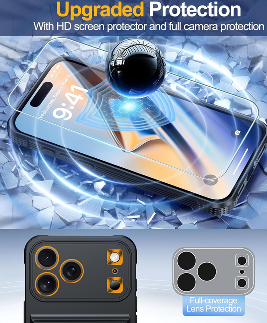 Wallet Case for iPhone 17 Pro Leather Flip Cover with Card Holder, Magnetic Closure and Shockproof Protection