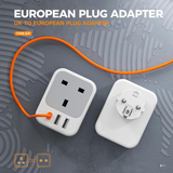 UK to European Plug Adapter 2 Pack, Compact Travel Power Converters for EU Countries with Safe and Reliable Charging