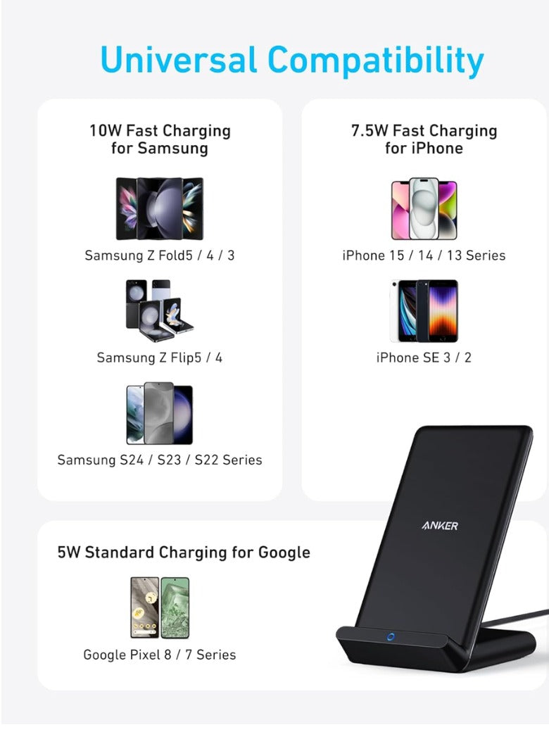 Anker Wireless Charger, PowerWave Stand, Qi-Certified for iPhone