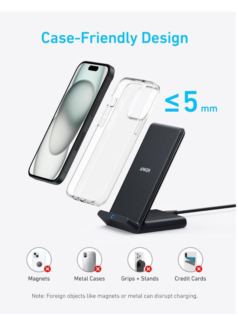 Anker Wireless Charger, PowerWave Stand, Qi-Certified for iPhone