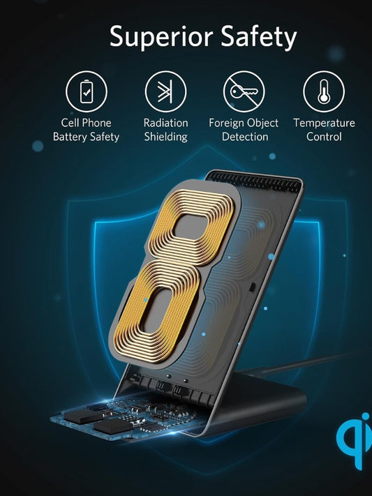 Anker Wireless Charger, PowerWave Stand, Qi-Certified for iPhone