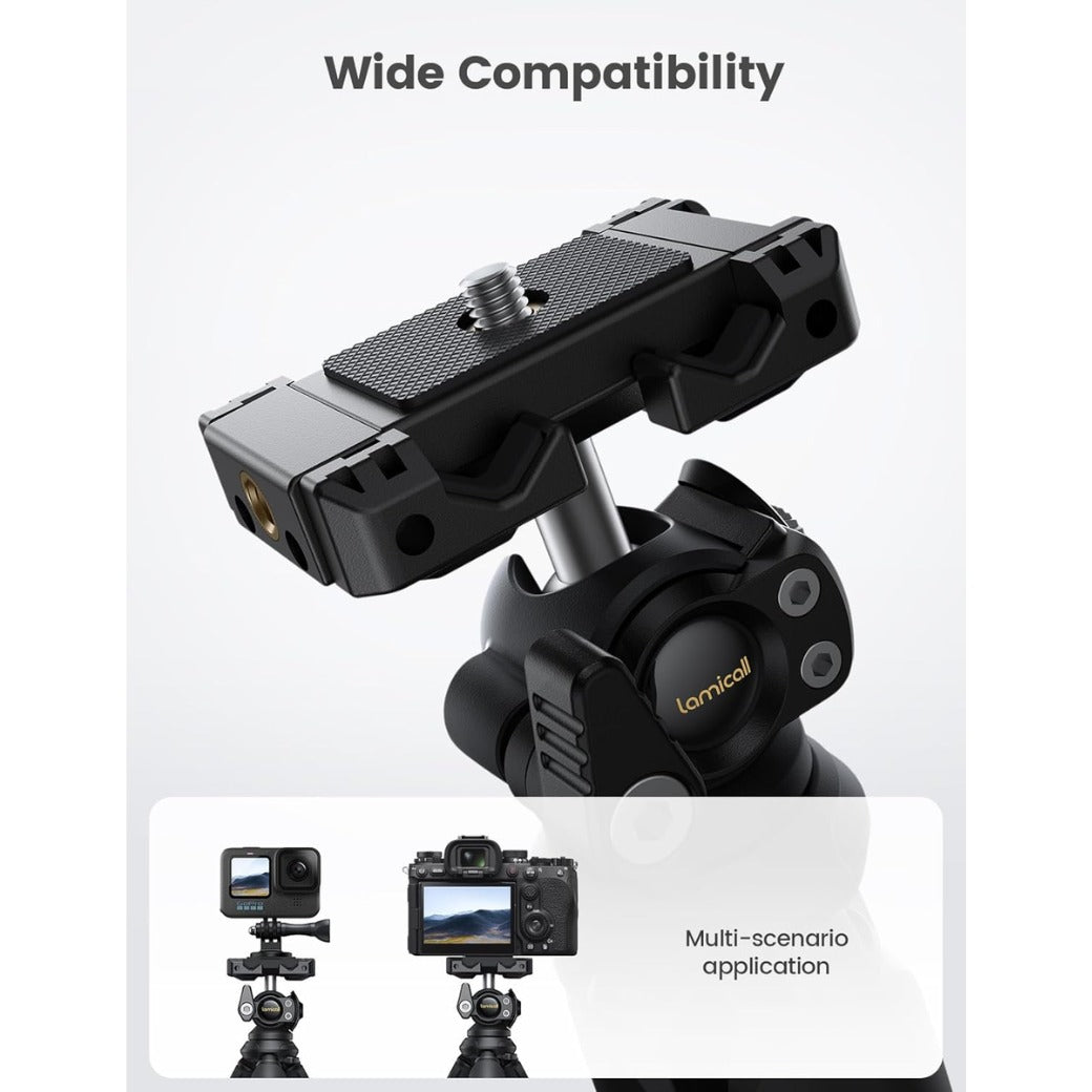 Lamicall Mobile Phone Tripod, Flexible Camera Tripod - Mini Cellphone Tripod Stand Holder, 360° Rotating Travel Smartphone Tripods Mount for Live Streaming, Cellphone, Camera