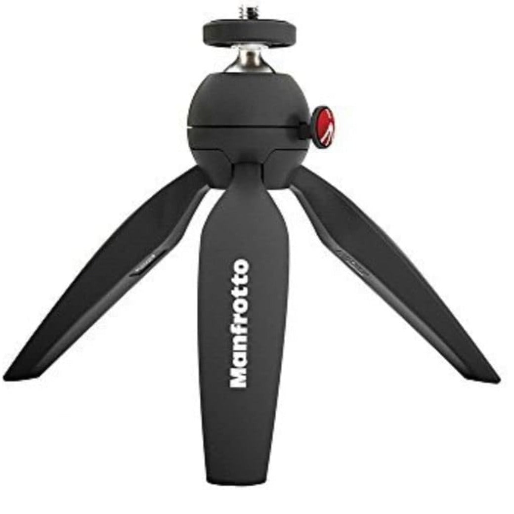 MTPIXIMII-B, PIXI Mini Camera Tripod with Handgrip for Compact System Cameras, for DSLR, Mirrorless, Video, Made in Italy, Technopolymer and Aluminium, Table Tripod, Black