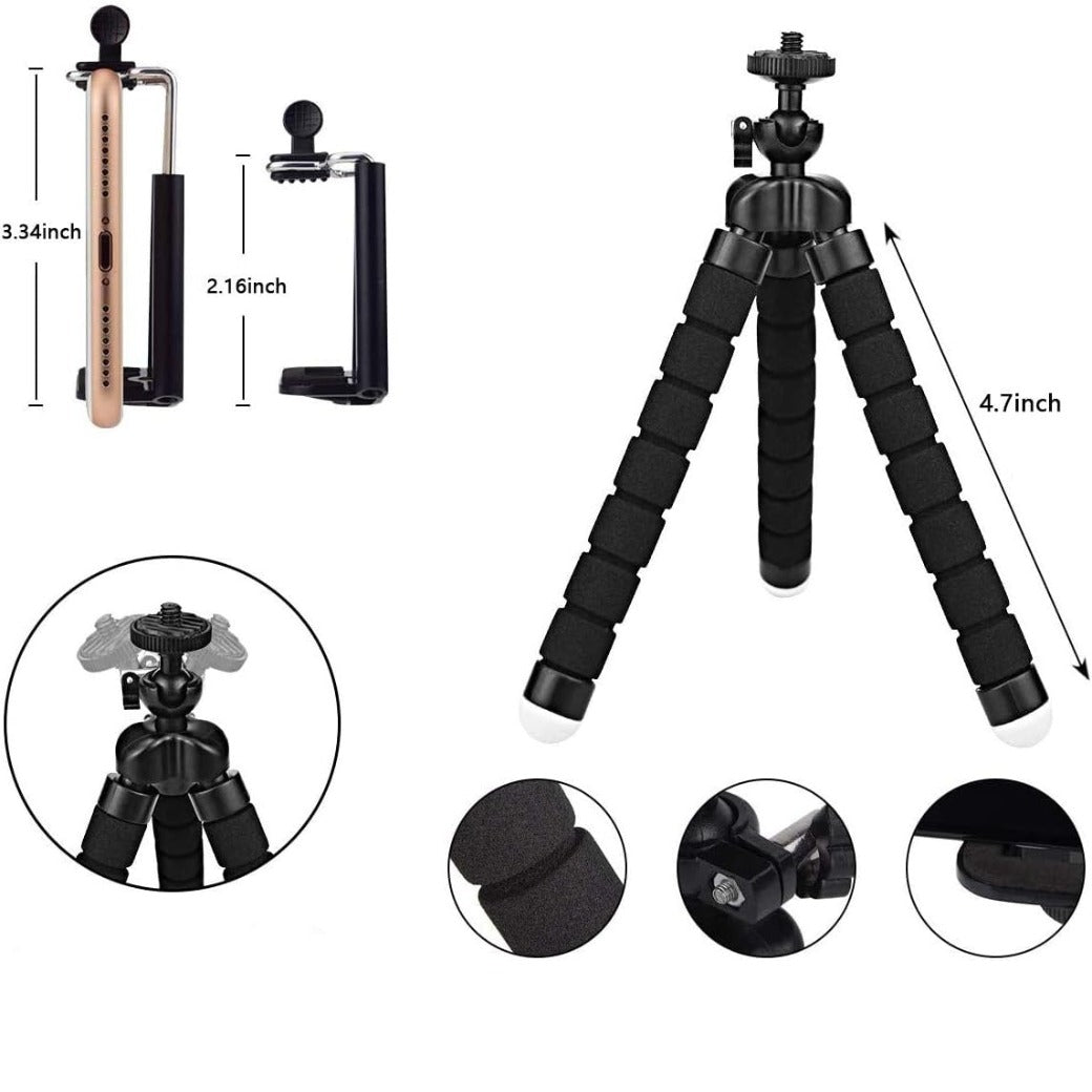 Mini Tabletop & Travel Tripods for Smartphone Phone Camera with Phone Mount 55mm-85mm Lightweight Cellphone Stand