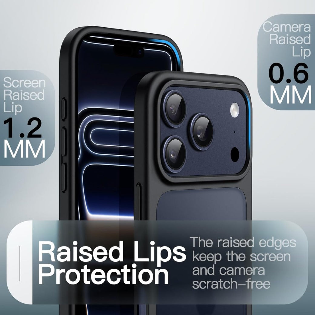 JETech Matte Case for iPhone 17 Pro Max 6.9-Inch, Shockproof Military Grade Drop Protection, Frosted Translucent Back Minimalist Phone Cover, Anti-Fingerprint (Black)