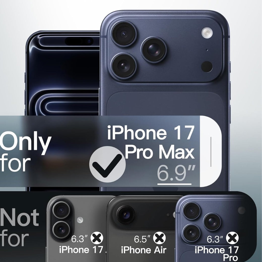 JETech Matte Case for iPhone 17 Pro Max 6.9-Inch, Shockproof Military Grade Drop Protection, Frosted Translucent Back Minimalist Phone Cover, Anti-Fingerprint (Black)