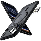 Magnetic Case for iPhone 17 Pro Max 6.9-Inch Compatible with MagSafe, Shockproof Slim Phone Cover with Built-in Camera Control Button, Matte Translucent Back (Black)