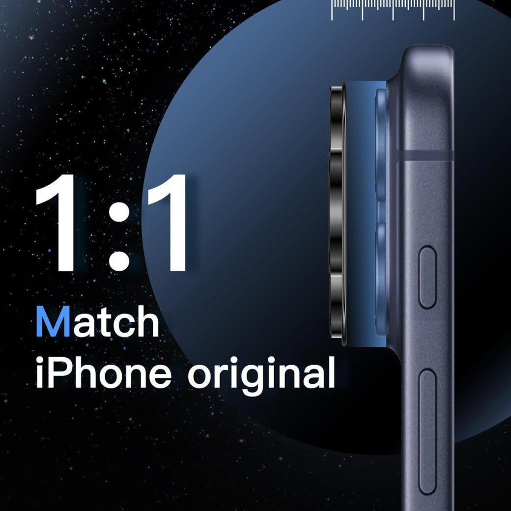 Camera Lens Protector for iPhone 17 Pro 6.3-Inch, Full Coverage 9H Tempered Glass Ring Cover, Matte Metal Plate, Case Friendly, 1-Pack (Black)