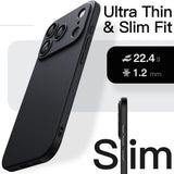 Slim Case for iPhone 17 Pro 6.3-Inch, Ultra-Thin Lightweight Minimalist Phone Cover with Camera Lens Protection, Matte Anti-Fingerprint Finish (Black)