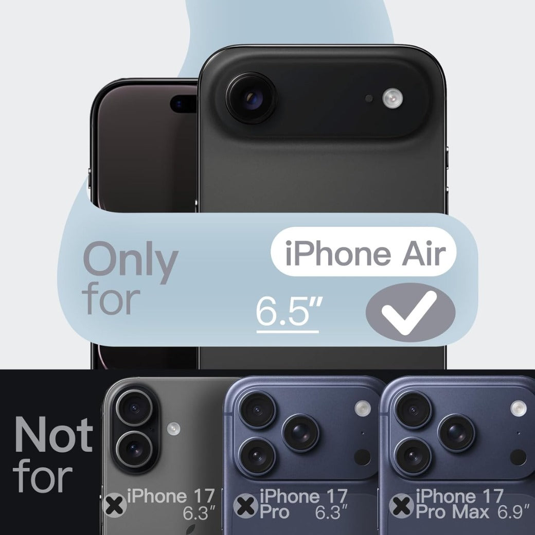 Liquid Silicone Case for iPhone 17 Air, Silky Soft Touch Full-Body Protection, Anti-Scratch Shockproof Phone Cover with Microfiber Lining, 6.5-Inch Display (Black)