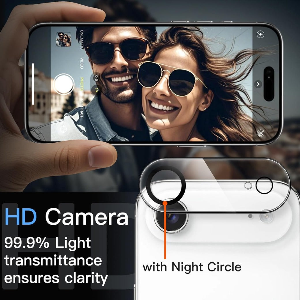 Camera Lens Protector for iPhone 17 Air, 9H Tempered Glass, Anti-Scratch, Case Friendly, Does Not Affect Night Shots, HD Clear, 6.5-Inch Display, 3-Pack (Clear)