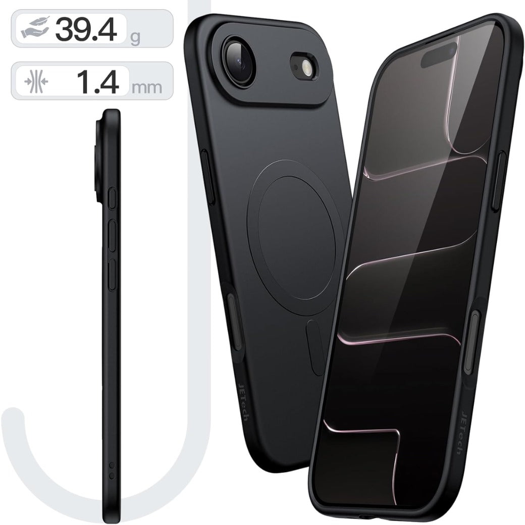 Magnetic Case for iPhone 17 Air Compatible with MagSafe, Camera Lens Full Protection, Soft TPU Protective Phone Cover with Matte Finish, Shockproof, 6.5-Inch Display (Black)