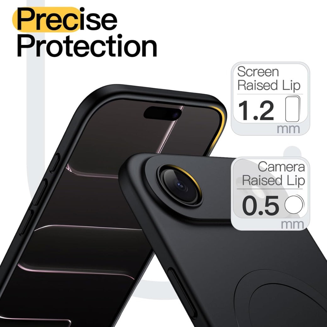 Magnetic Case for iPhone 17 Air Compatible with MagSafe, Camera Lens Full Protection, Soft TPU Protective Phone Cover with Matte Finish, Shockproof, 6.5-Inch Display (Black)