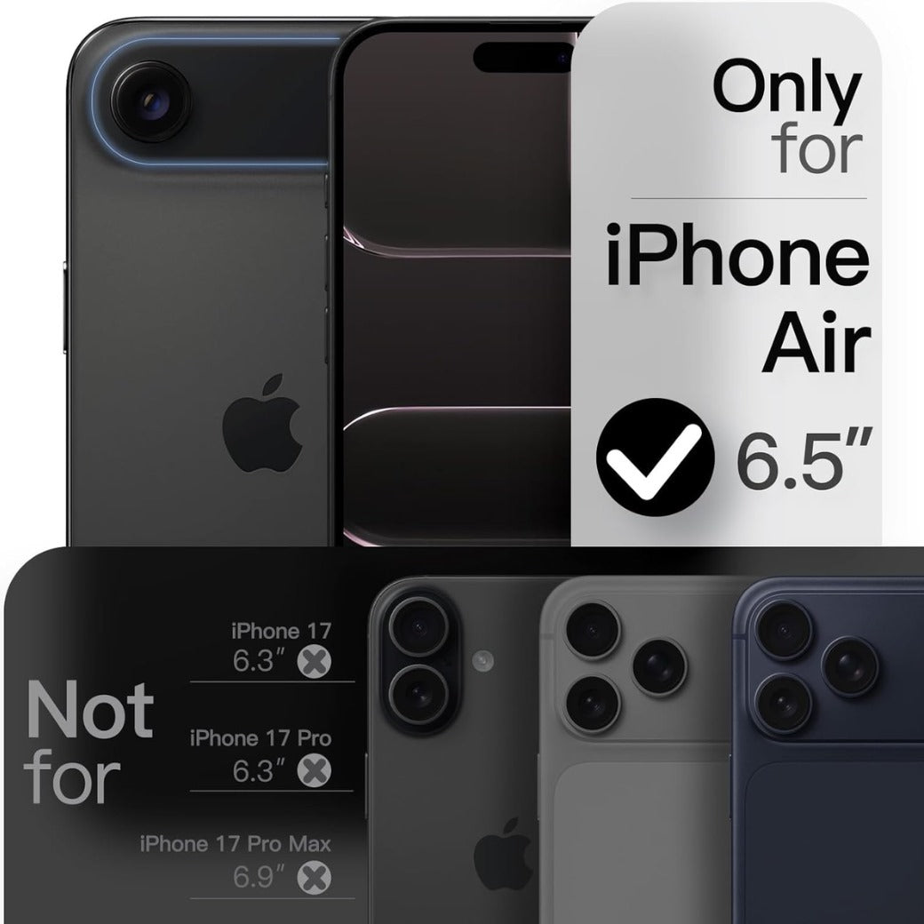 360 Degree Rotatable Ring Case for iPhone 17 Air with Camera Control Button, Compatible with MagSafe, Slim Shockproof Phone Cover with Stand & Ring Holder, 6.5-Inch Display (Black)