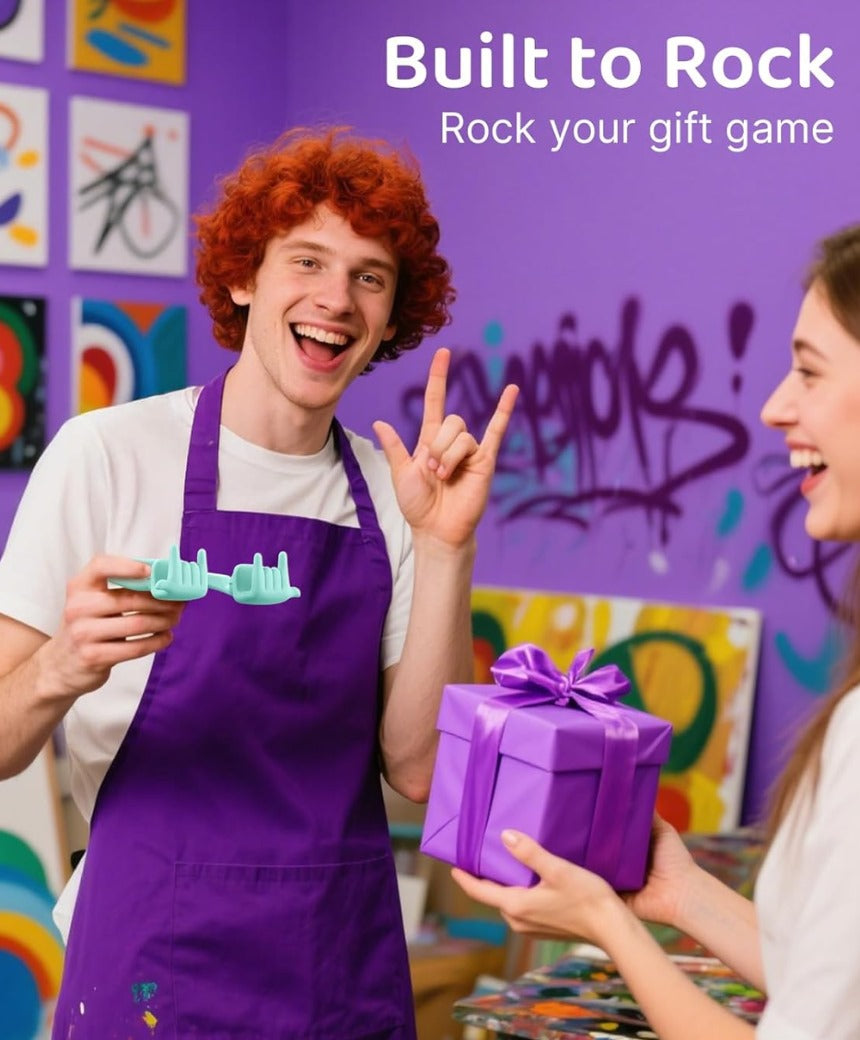 Stocking Stuffers for Teens Boys Girls Cell Phone Stand: 2 Pack Upgrade Adjustable Rock On Lazy Phone Holder for Desk Adults Men Women Gifts for Christmas Birthday Funny Cool Gadgets (Purple&Green)