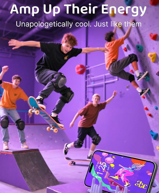 Stocking Stuffers for Teens Boys Girls Cell Phone Stand: 2 Pack Upgrade Adjustable Rock On Lazy Phone Holder for Desk Adults Men Women Gifts for Christmas Birthday Funny Cool Gadgets (Purple&Green)