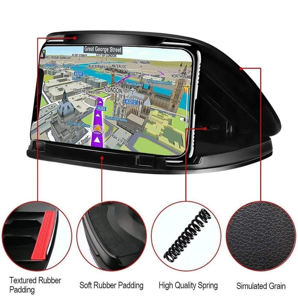 Car Mobile Phone Holder Cradles, Universal Mobile Phone Holder for Car Mount Dashboard Holder Fit for 3 to 6.8 inch Devices Compatible for iPhone, Samsung S22, S21, Huawei, GPS Devices