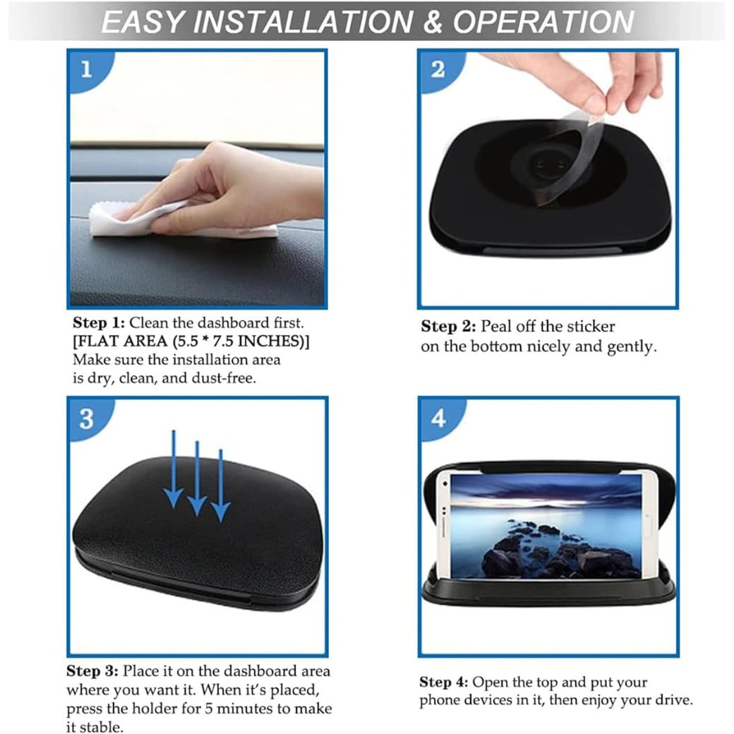 Car Mobile Phone Holder Cradles, Universal Mobile Phone Holder for Car Mount Dashboard Holder Fit for 3 to 6.8 inch Devices Compatible for iPhone, Samsung S22, S21, Huawei, GPS Devices