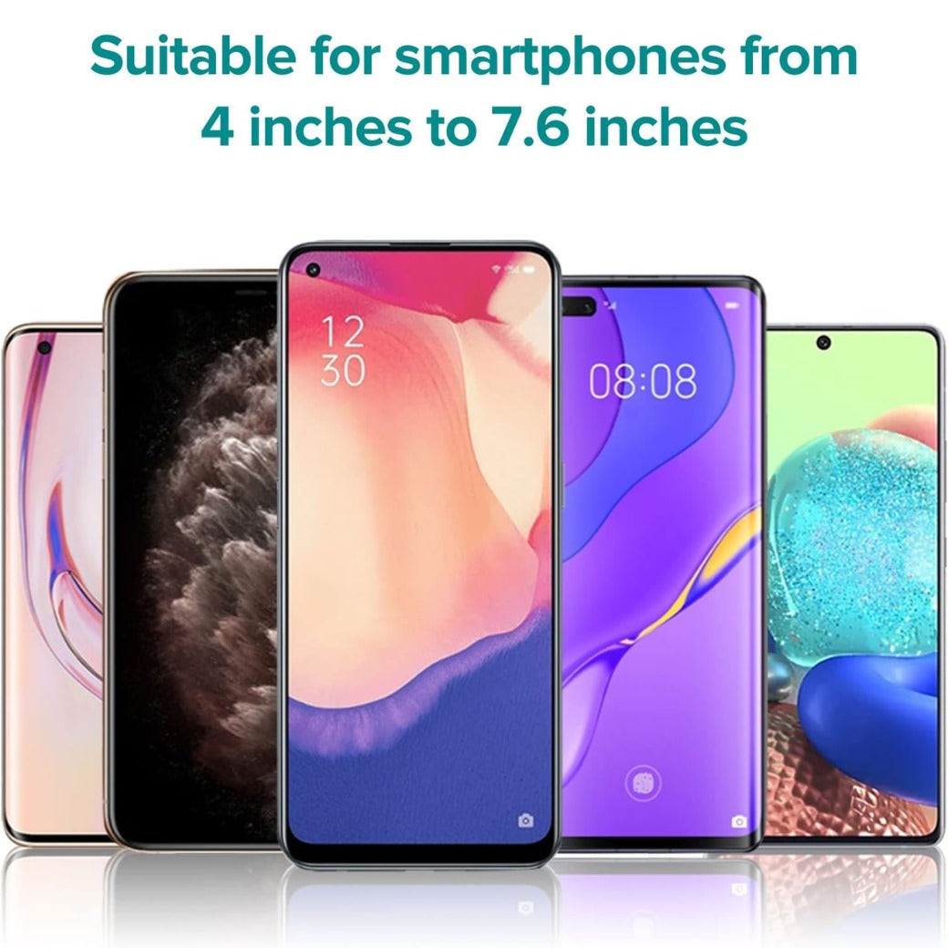 Hands Free Wall Mount Phone Holder with Adhesive Strip for Bedroom Living Room Kitchen Compatible with All Phone or Mini ipad Black