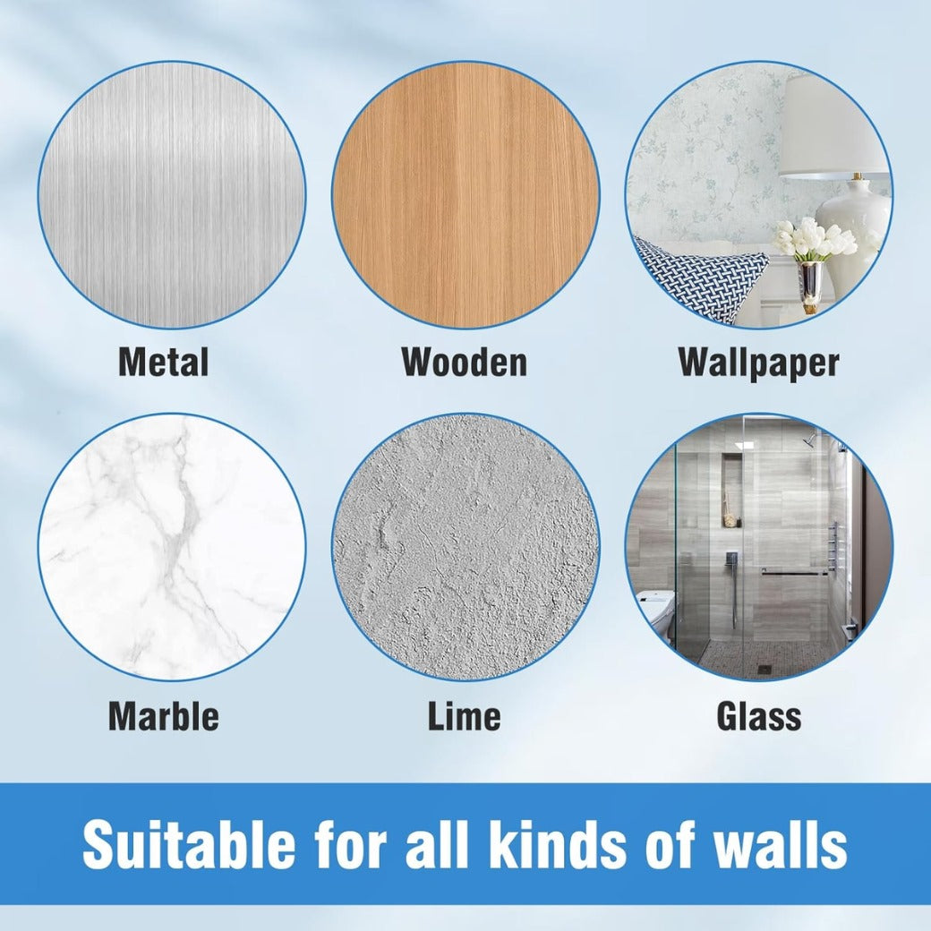 2 Pcs Wall Mount Phone Holder, Phone Stand with Self-Adhesive with Data Cable Receiving Hole, Charger Remote Control Storage Box for Bedroom, Living Room, Bathroom, Kitchen, Office (Black)