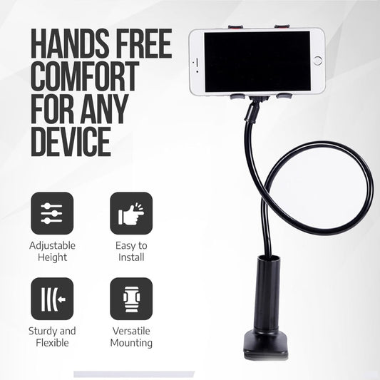 Gooseneck Phone Holder for Bed – 360° Adjustable Flexible Long Arm Stand with Sturdy Clip for Desk Secret Santa Present – Compatible with iPhone, Samsung & More