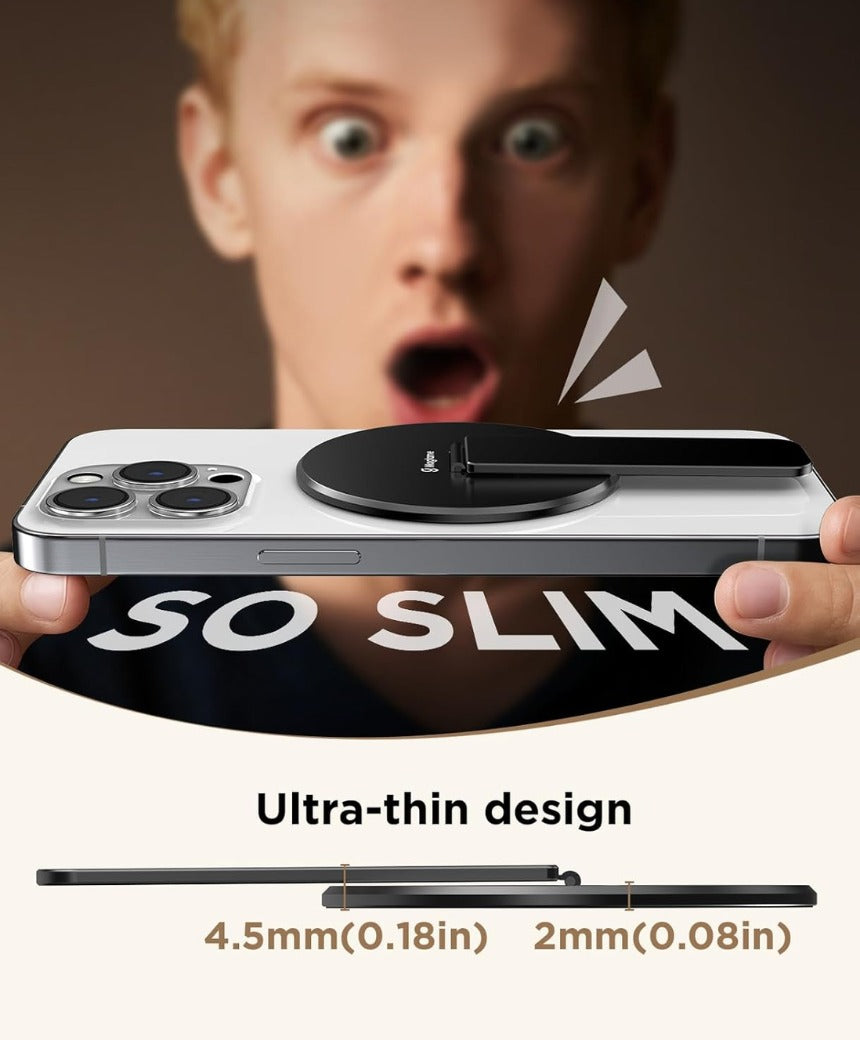 Magnetic Phone Stand, Phone Holder with Kickstand, 3 in 1 Metal Holder for Hand,Compatible with iPhone 12/13/14/15/16 Series,Black